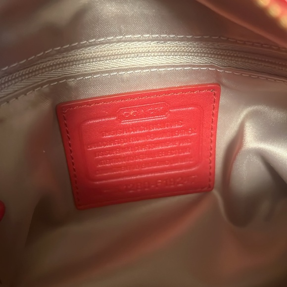 Beautiful Red Authentic Coach Purse with Hidden Long Strap and Short Strap - Picture 13 of 14